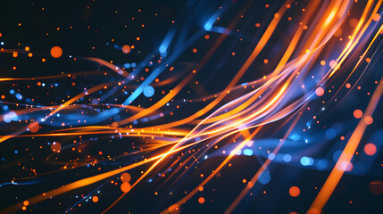 Abstract glowing lines and dots