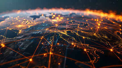 Global network connections on Earth