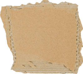 Torn brown cardboard piece isolated on white background. Torn cardboard with uneven edgesripped cardboard paper sheet, realistic paper scrap with torn edges, isolated on a transparent background PNG