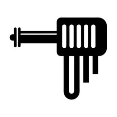 Simple black silhouette of a hair dryer