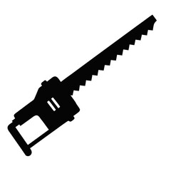 Black silhouette of a powerful chainsaw on a white background silhouette