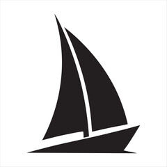 Sailboat vector silhouette sketch art logo illustration