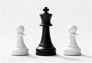  Black King, White Pawns Chess Piece Contrast
