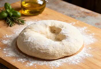 Homemade Pizza Dough Ready for Baking