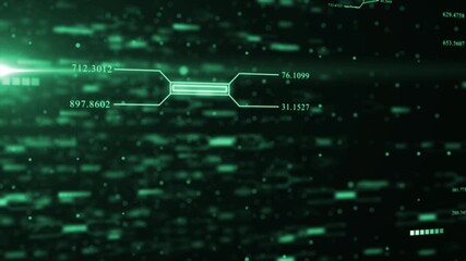 Turquoise color 3d digital data flow big data binary code matrix hi-tech design dark technology background - Powered by Adobe