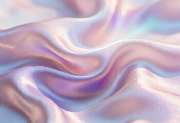 Shimmering Silk Drapes Lustrous satin fabric in iridescent pastel folds and waves.