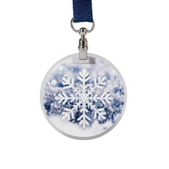 Snowflake Badge with Winter Background