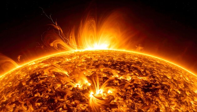 Fiery ball of gas emitting coronal mass ejections into space - Powered by Adobe