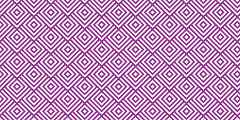 Seamless square repeating purple stripe retro fabric textile triangle grid diamond texture background.