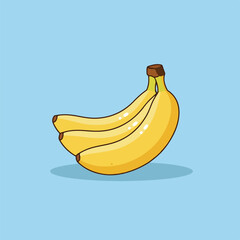 Vector Banana Fruit on Soft Blue Background