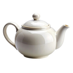 Fototapeta premium Elegant Ceramic Teapot on Transparent Background for Tea Time