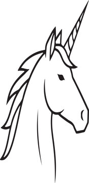 Unicorn Line Icon &ndash; Magical Outline Animal Vector