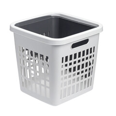White Laundry Basket on Transparent Background for Home Organization