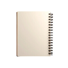 Open spiral notebook with blank pages on transparent background, perfect for mockups and design layouts