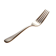 Elegant Stainless Steel Fork with Polished Finish on Transparent Background
