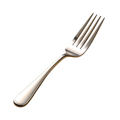 Shiny Silver Fork Isolated on Transparent Background for Culinary Designs