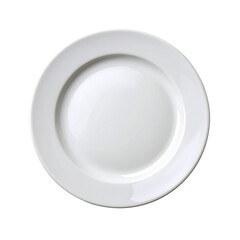 Empty White Plate on Transparent Background for Culinary Presentations