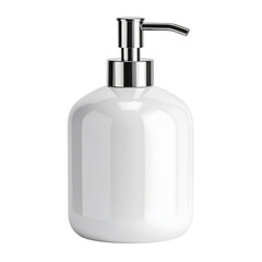 Obraz premium Elegant White Porcelain Soap Dispenser on Transparent Background