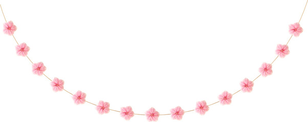 Obraz premium Pink Cherry Blossom Flower Garland Decorative