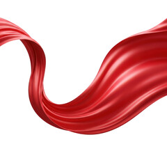 Red Silk Fabric Wavy Elegant Smooth Satin Texture Flowing Drape Material Textile Luxury Shiny Background Abstract Cloth Fashion Design