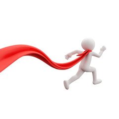 Running Stick Figure with Red Cape