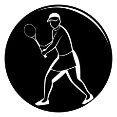 tennis player silhouette vector