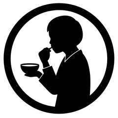 silhouette of a man drinking wine