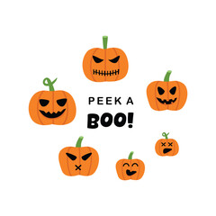 Spooky Ghost Character Design. Halloween Pumpkin. Halloween character. Scary pumpkin.