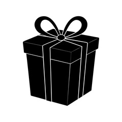 Gift box silhouette vector clean on white background