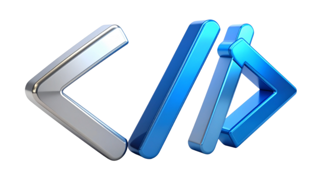  3D Coding Symbols Duo – isolated on transparent background  (2)