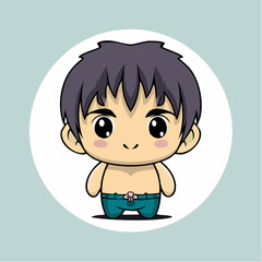 Chibi boy character with transparent background