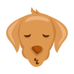 Golden Retriever Dog Face Emoji With Closed Eyes And Puckered Lips Kissing Expression On Transparent Background