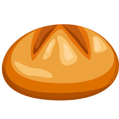 Golden brown artisan sourdough bread loaf with detailed scoring on top isolated on a clean white background studio shot realistic illustration