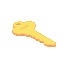Golden Key Illustration Transparent Background Isolated Simple Access Solution Symbol