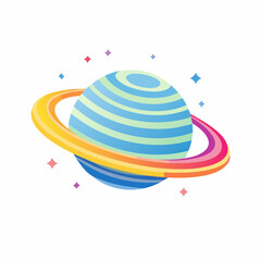Planet with Rings Illustration
