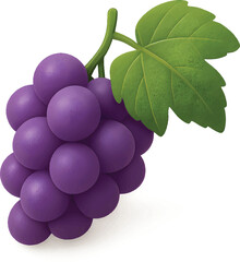 Fresh purple grapes with vibrant green leaf offer a touch of sweetness and natural goodness, ready for healthy eating and creative food projects
