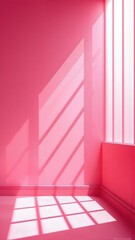 Pink Room with Sunlight Shadows