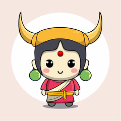 Nandi bull deity character with transparent background