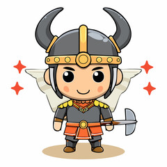Viking warrior character with transparent background