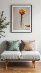 Minimalist Living Room with Artwork and Modern Sofa