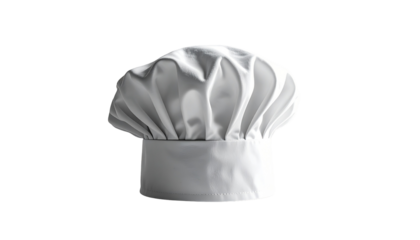 Puffed white chef's hat on black