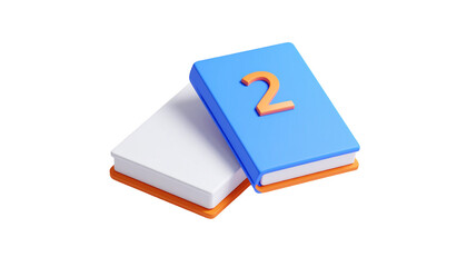 Stacked books, blue and white covers