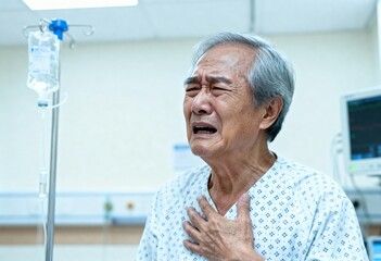 Elderly Man in Hospital with Chest Pain