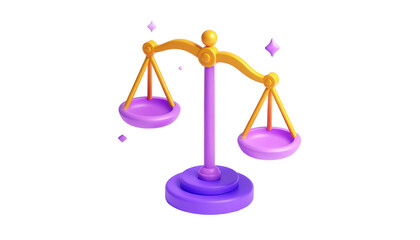 Stylized gold and purple balance