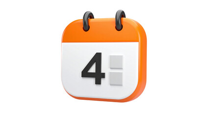 Orange calendar icon with '4' day