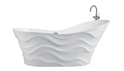 Modern white wave patterned bathtub