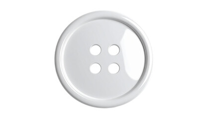 Fototapeta premium Glossy white 4-hole button, center