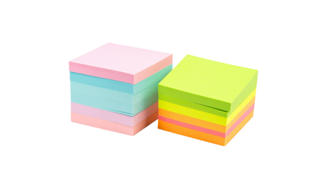  Colorful Sticky Notes Stack Bundle – isolated on transparent background - Powered by Adobe