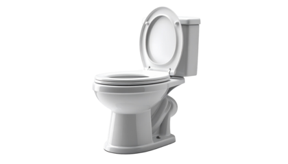 White ceramic toilet on black background