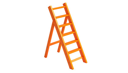 Orange, angled step-ladder illustration